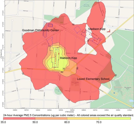 Madison-Kipp Violations of Air Quality Standard for
PM2.5